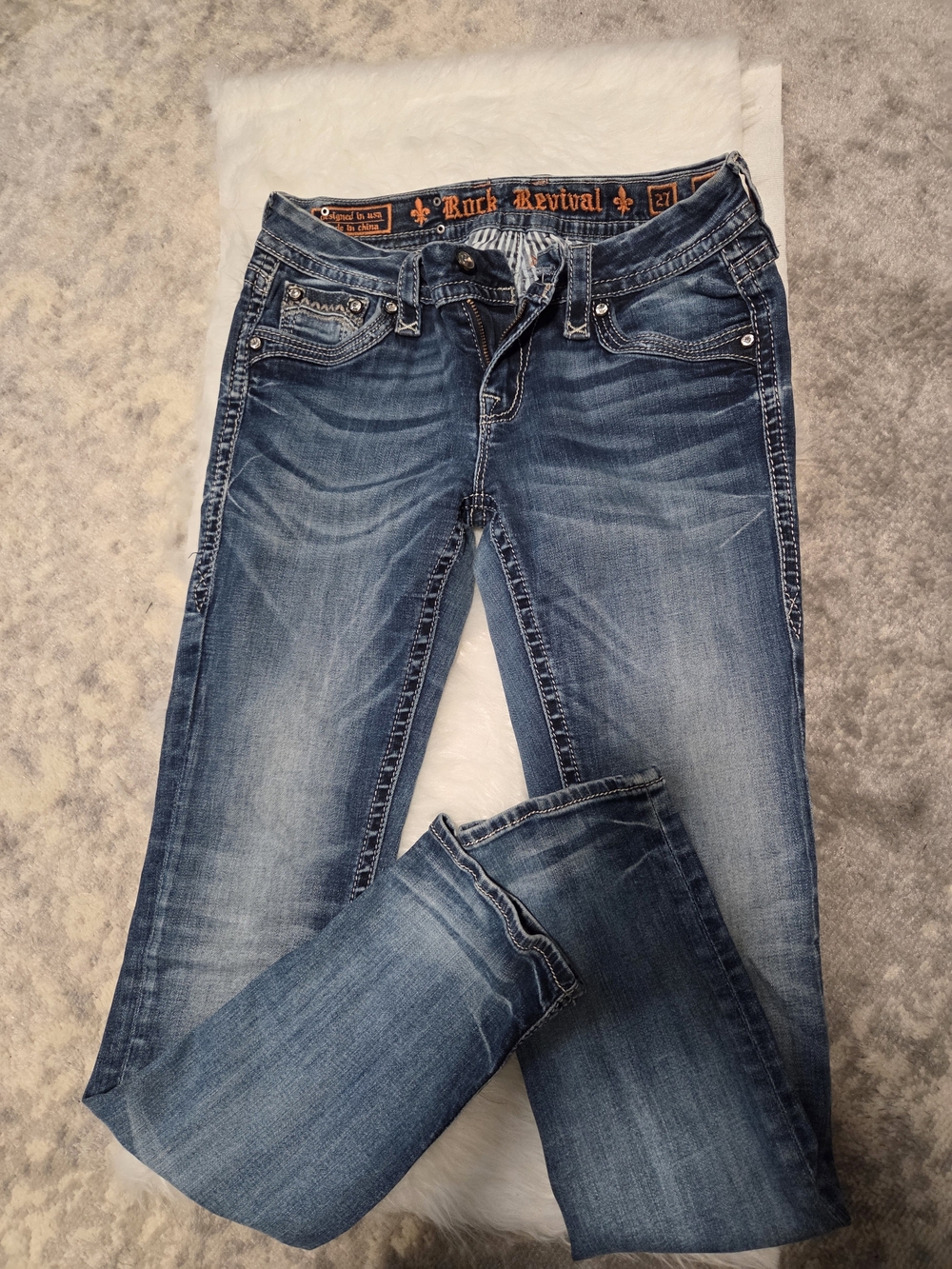 Rock Revival Women's Faded Blue Bootcut Jeans